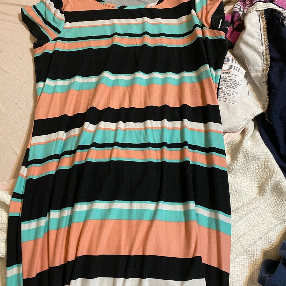 Striped knee length dress